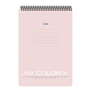 Gipta Пад Color-X, А4, цветен, широки редове, PP корица, със спирала, 80 листа