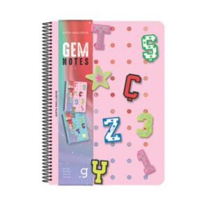 Gipta Тетрадка Gem Notes, A4, бяла хартия, широки редове, PP корица, със спирала, 80 листа