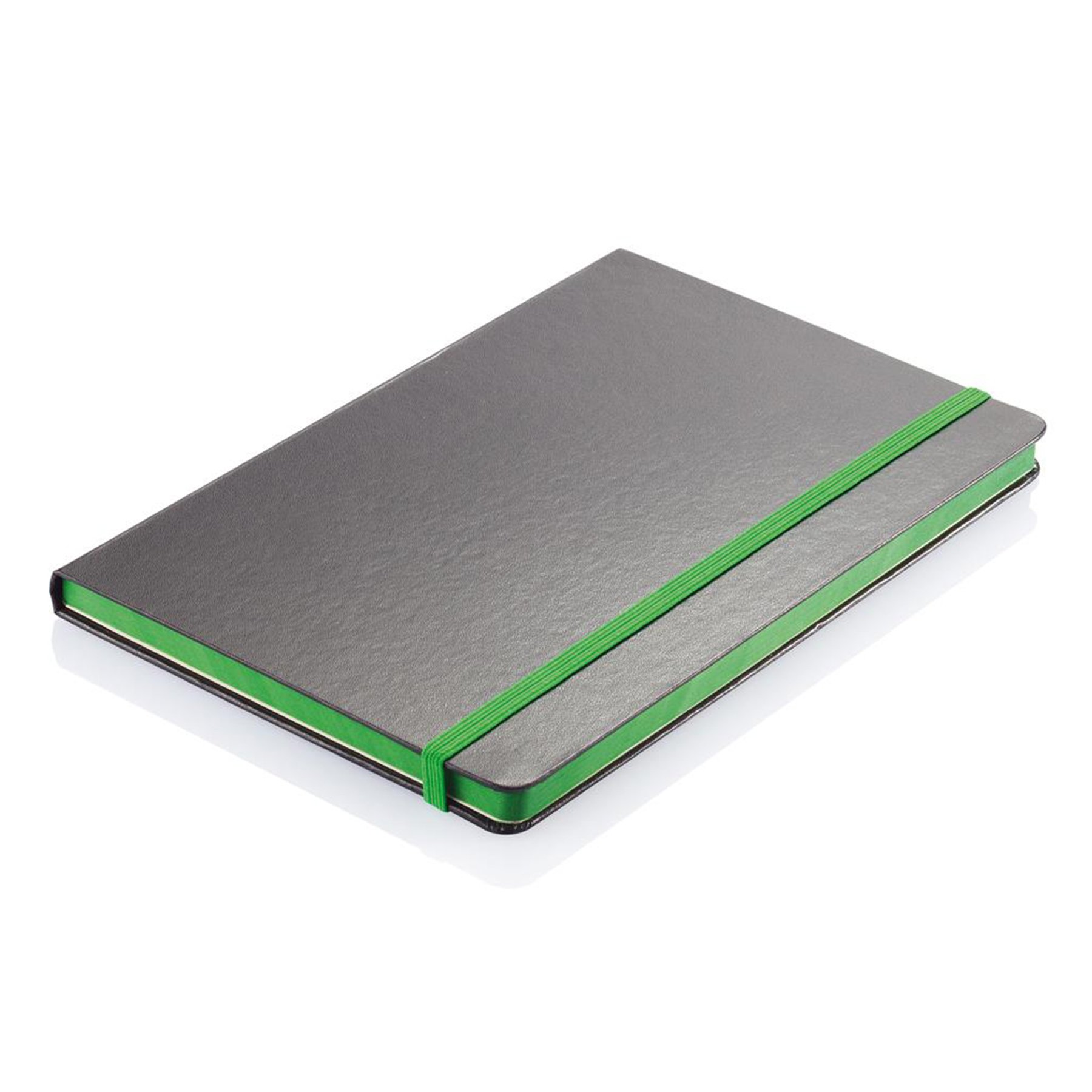 XD Тефтер Deluxe, А5, 80 листа, офсетова хартия, със зелен ластик, черен - Image 2