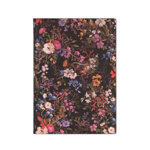 Paperblanks Тефтер Floralia, Midi, широки редове, мека корица, 88 листа