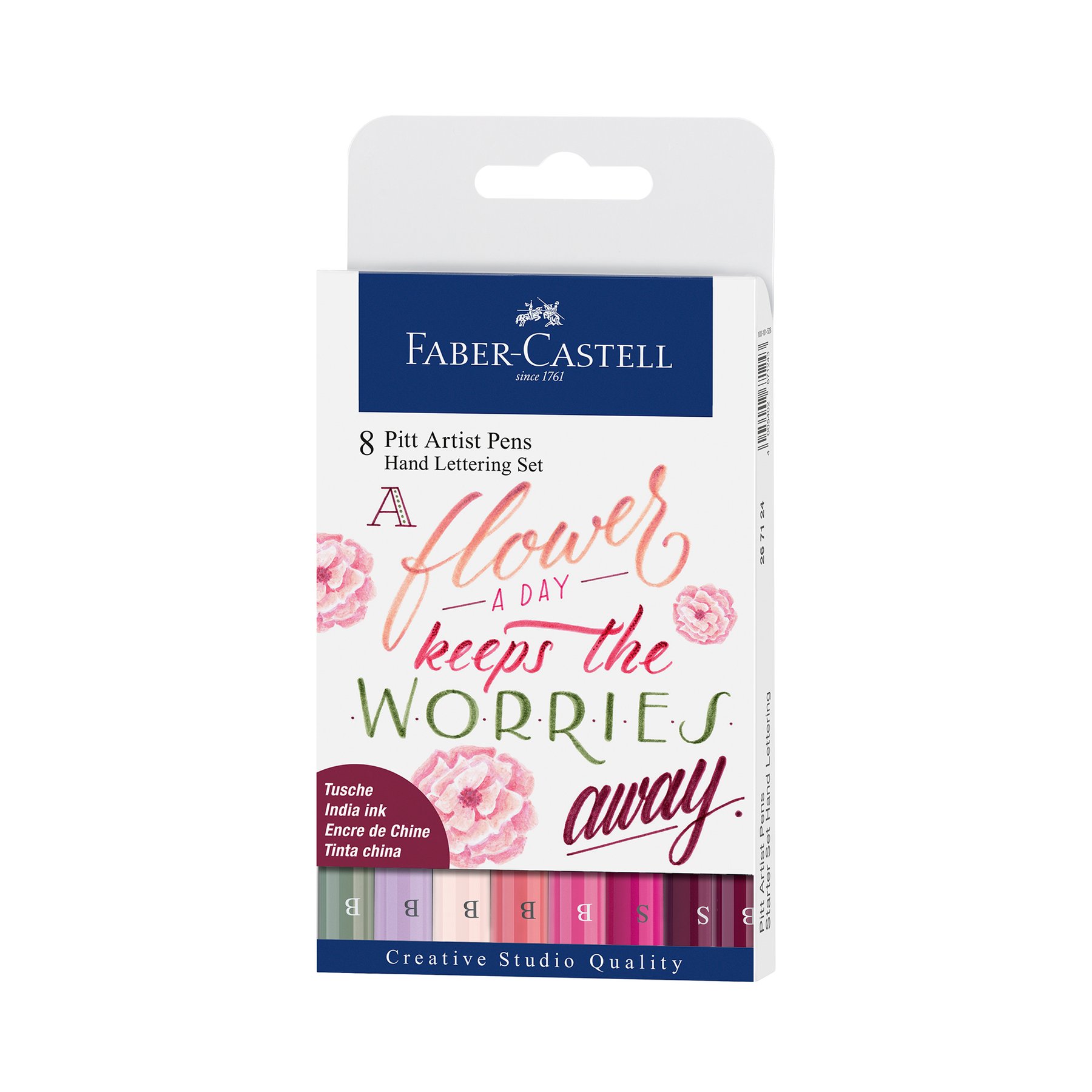 Faber-Castell Комплект Sweet Love - Маркер-четка Pitt Artist, 8 цвята и Gipta Sweet Love Тетрадка А4, бяла - Image 4