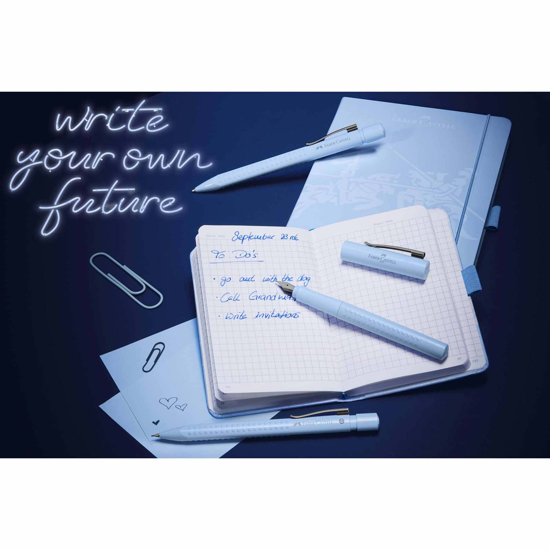 Faber-Castell Писалка и химикалка Grip 2010, M, небесносини - Image 5