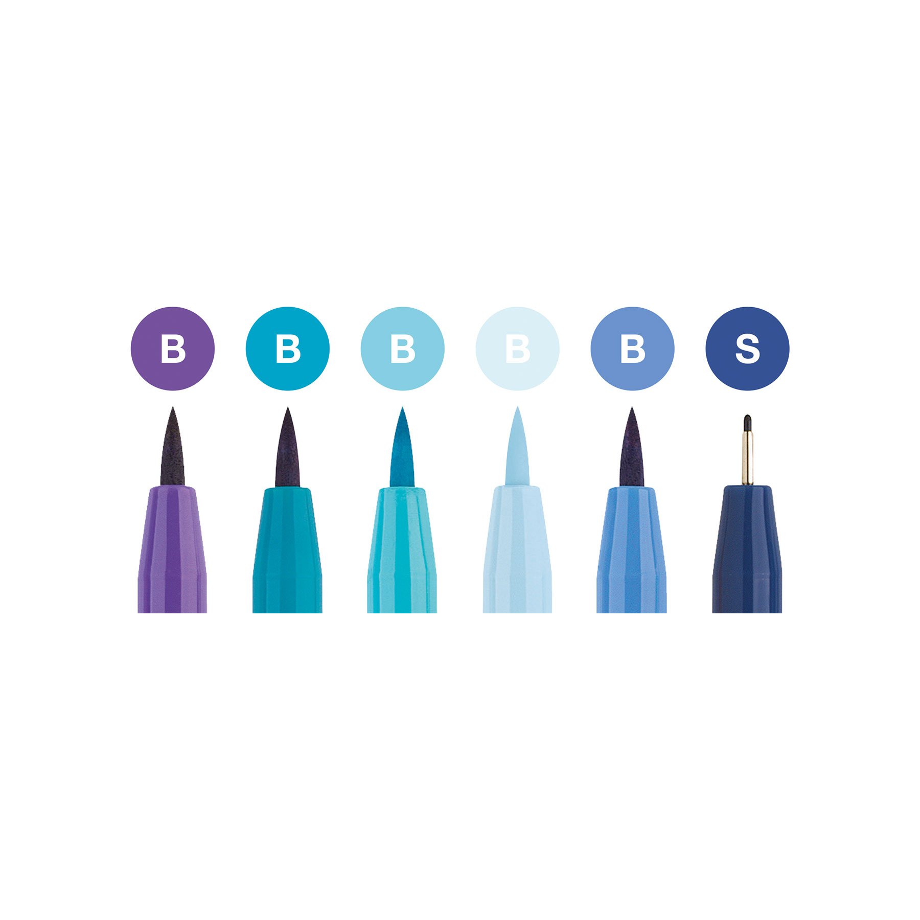 Faber-Castell Маркер-четка Pitt Artist Creative, 6 сини цвята - Image 2