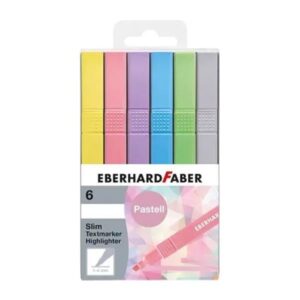 Eberhard Faber Маркери Slim, скосен връх, в пастелни цветове, 6 броя
