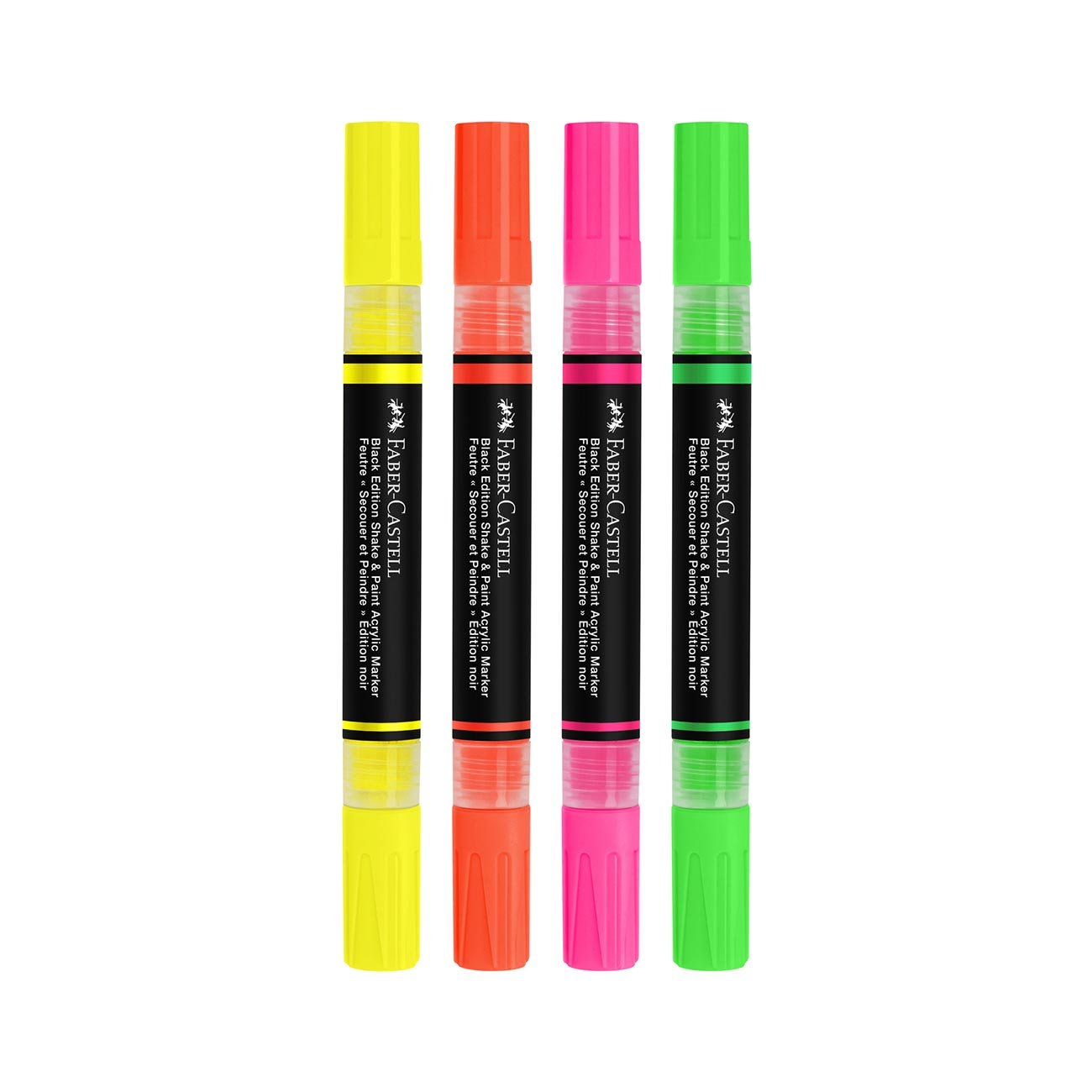 Faber-Castell Акрилен маркер Black Edition, 4 неонови цвята - Image 2
