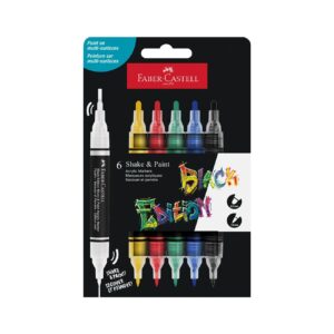 Faber-Castell Акрилен маркер Black Edition, 6 базови цвята