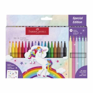 Faber-Castell Флумастери Замък - Еднорог, 18+6 цвята