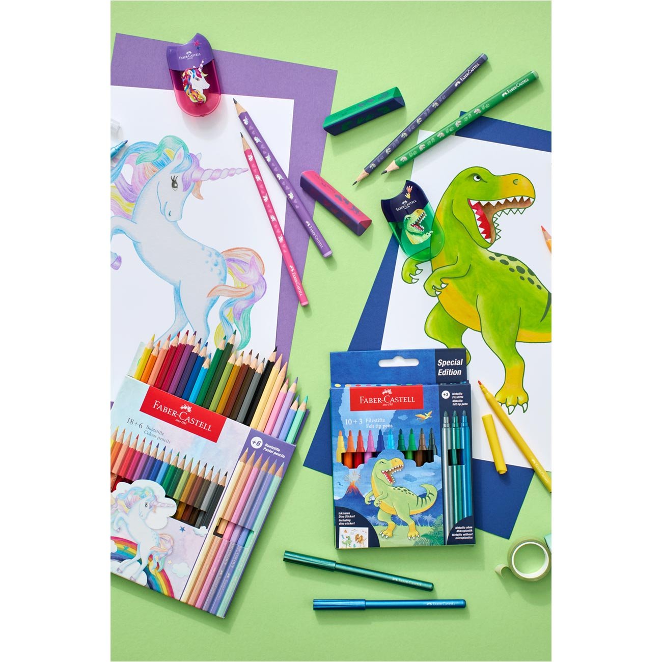 Faber-Castell Молив Динозавър, чернографитен, НВ, зелен - Image 2