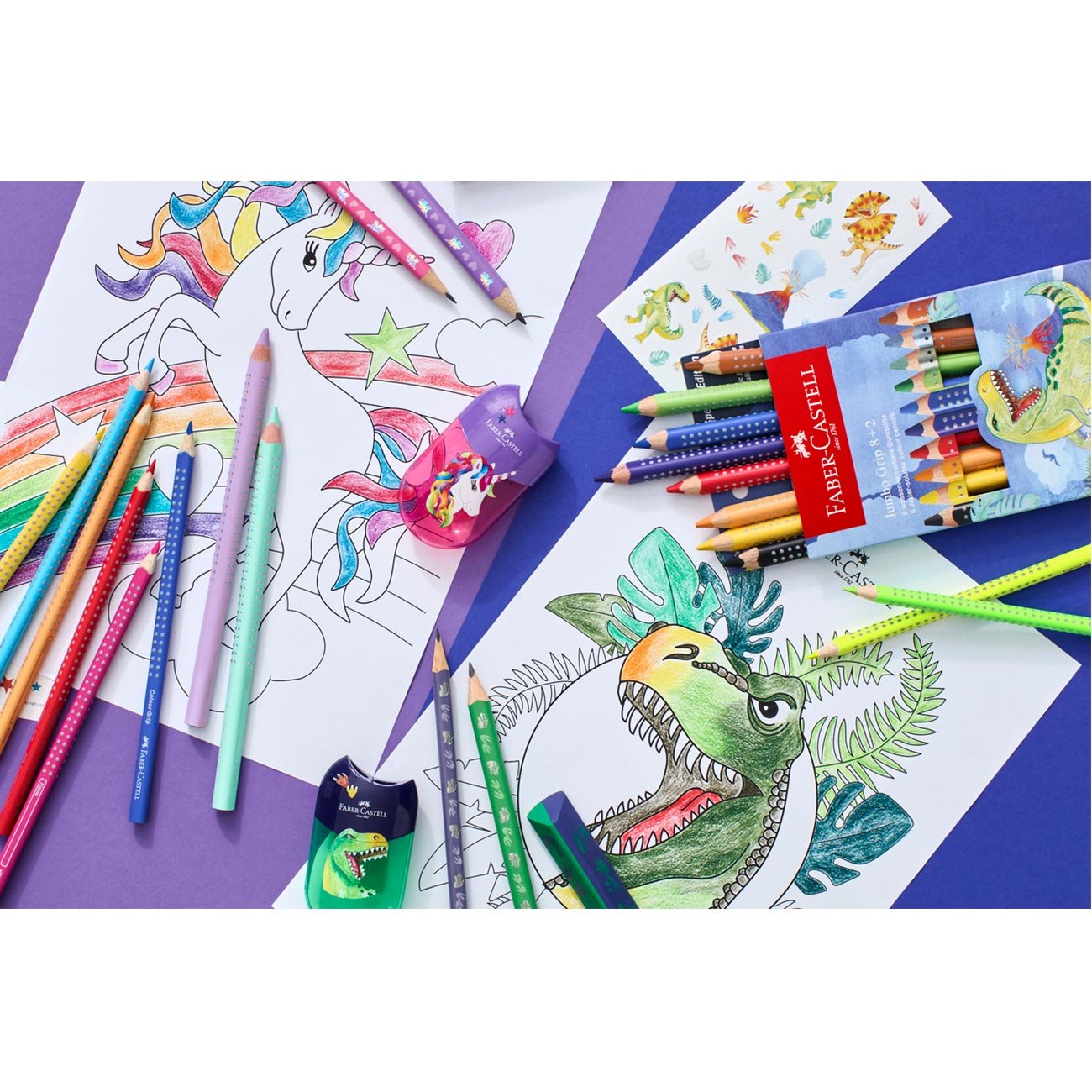 Faber-Castell Молив Jumbo Еднорог, чернографитен, НВ, лилав - Image 3