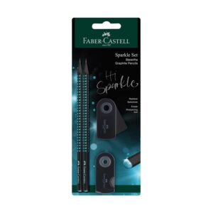 Faber-Castell Молив Sparkle Midnight, 2 броя, с гума и острилка, в блистер, океан