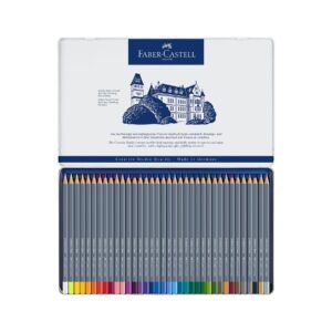Faber-Castell Акварелни моливи Goldfaber Aqua, 36 цвята, в метална кутия