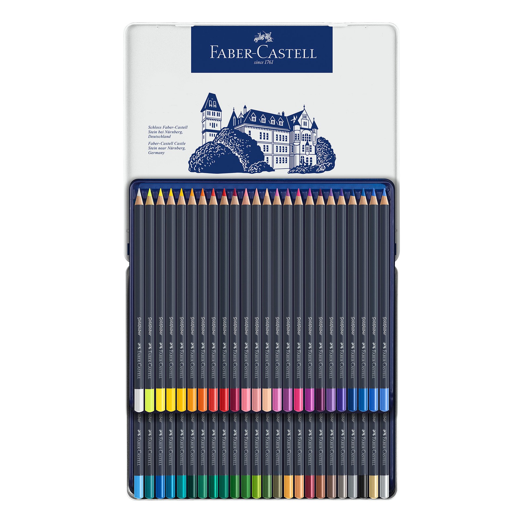 Faber-Castell Цветни моливи Goldfaber, 48 цвята, в метална кутия - Image 2