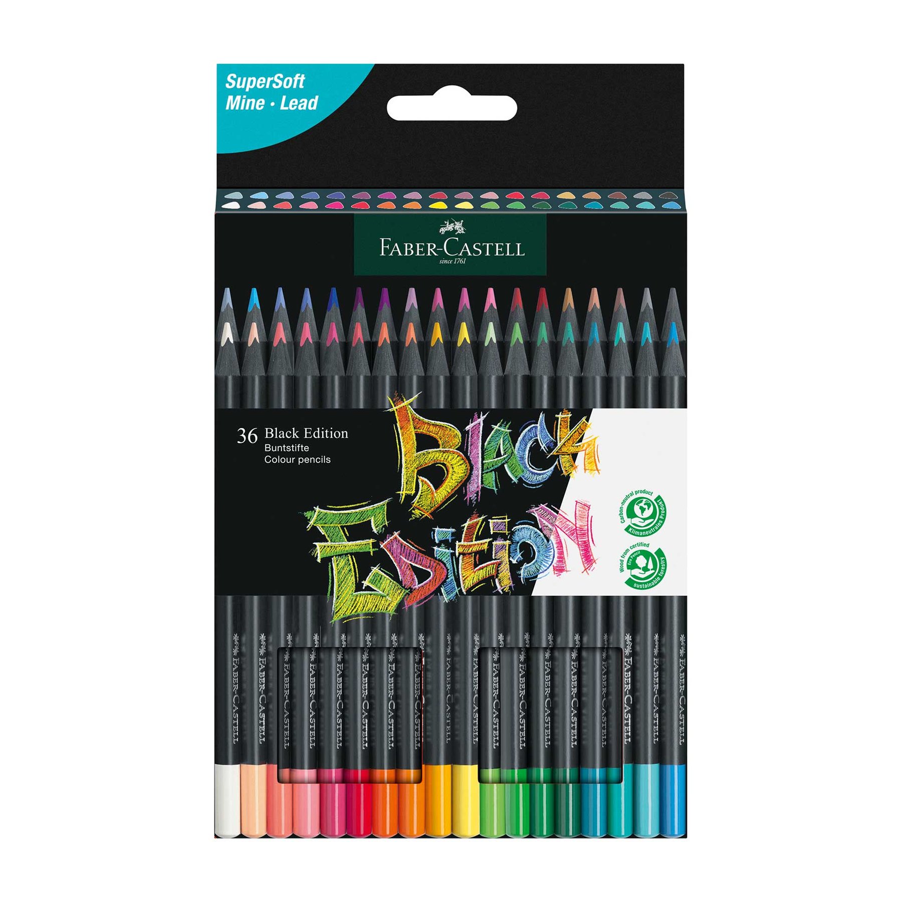 Faber-Castell Цветни моливи Black Edition, 36 цвята - Image 2