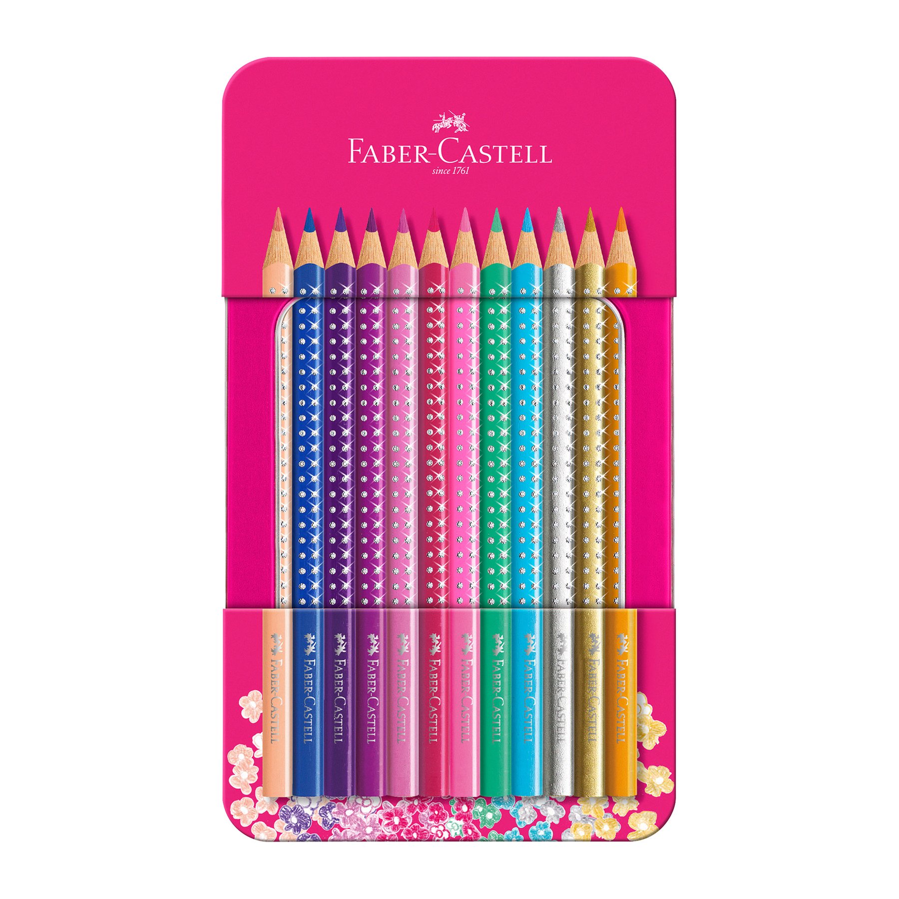Faber-Castell Цветни моливи Sparkle, в метална розова кутия, 12 цвята - Image 2