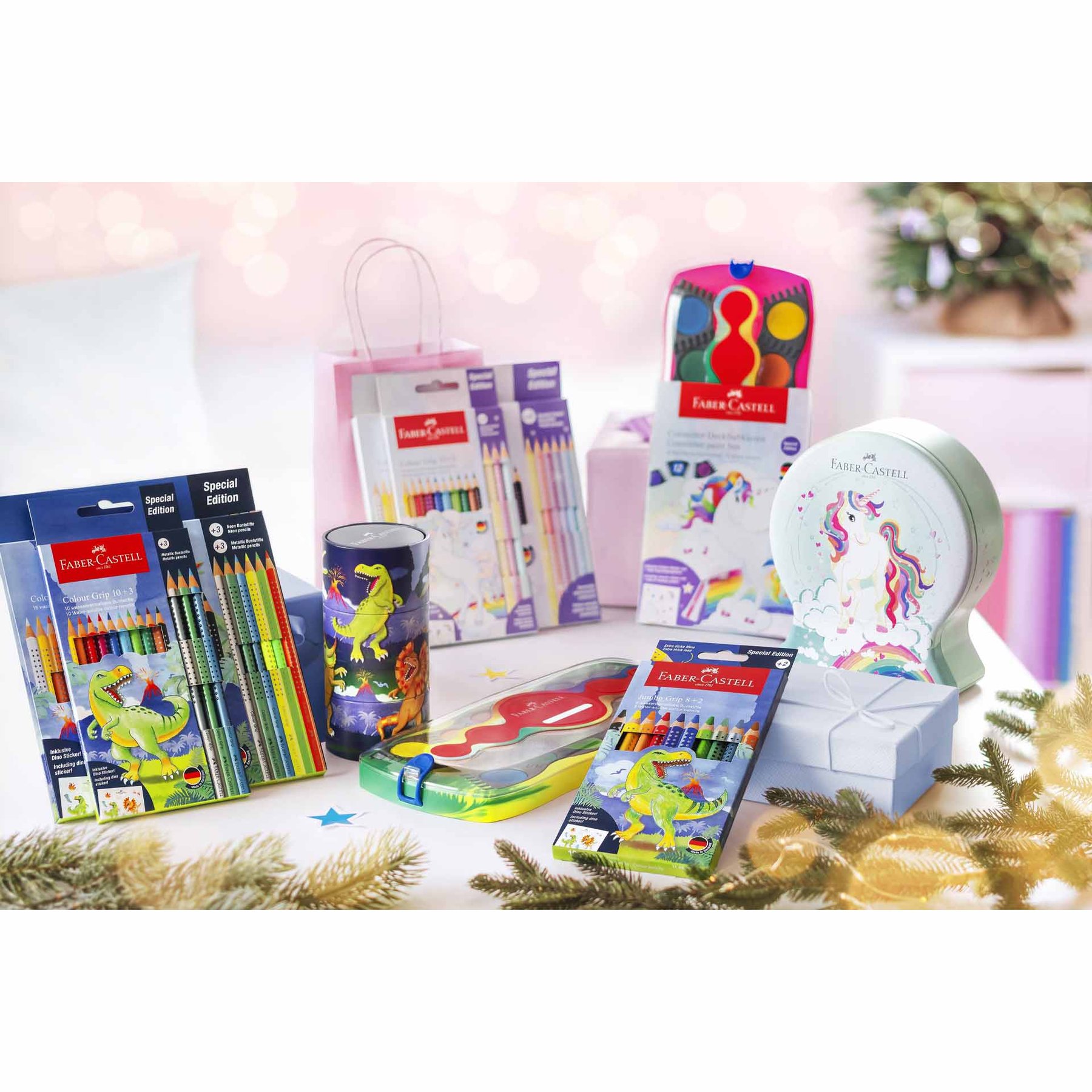 Faber-Castell Цветни моливи Grip 2001 - Динозавър, 10 стандартни и 3 металикови цвята - Image 4