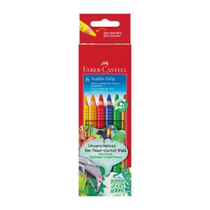 Faber-Castell Цветни моливи Jumbo Grip, 6 цвята