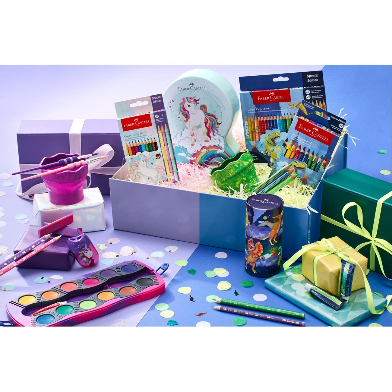 Faber-Castell Моливи Jumbo Еднорог, 8 стандартни, 2 пастелни цвята - Image 2