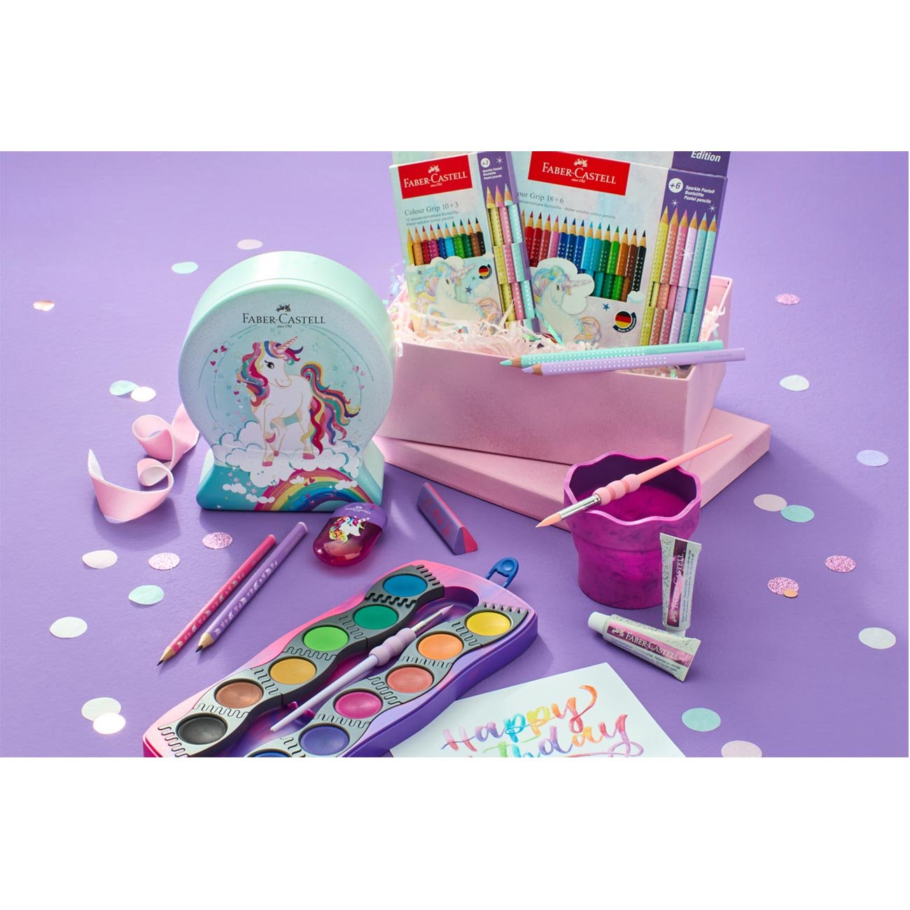 Faber-Castell Моливи Jumbo Еднорог, 8 стандартни, 2 пастелни цвята - Image 3