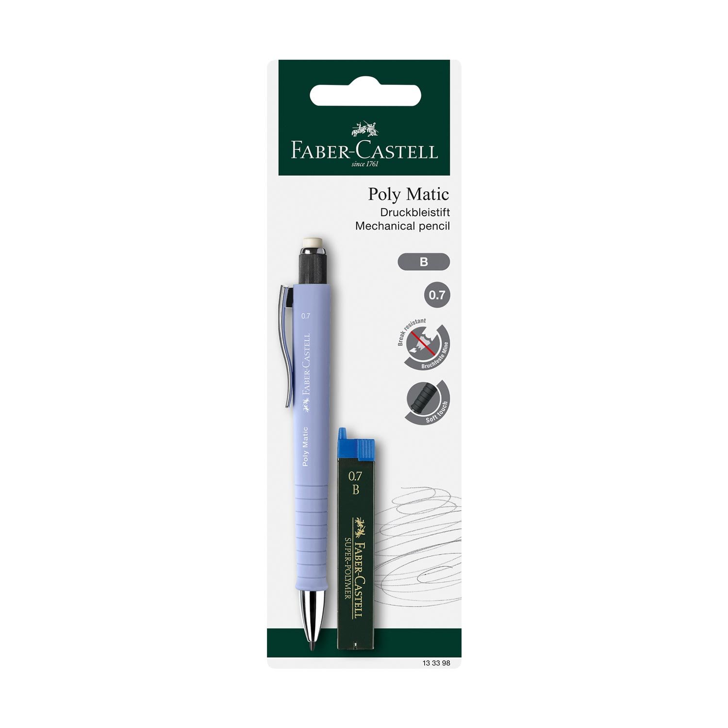 Faber-Castell Автоматичен молив Poly Matic, 0.7 mm, с включени графити, асорти - Image 2