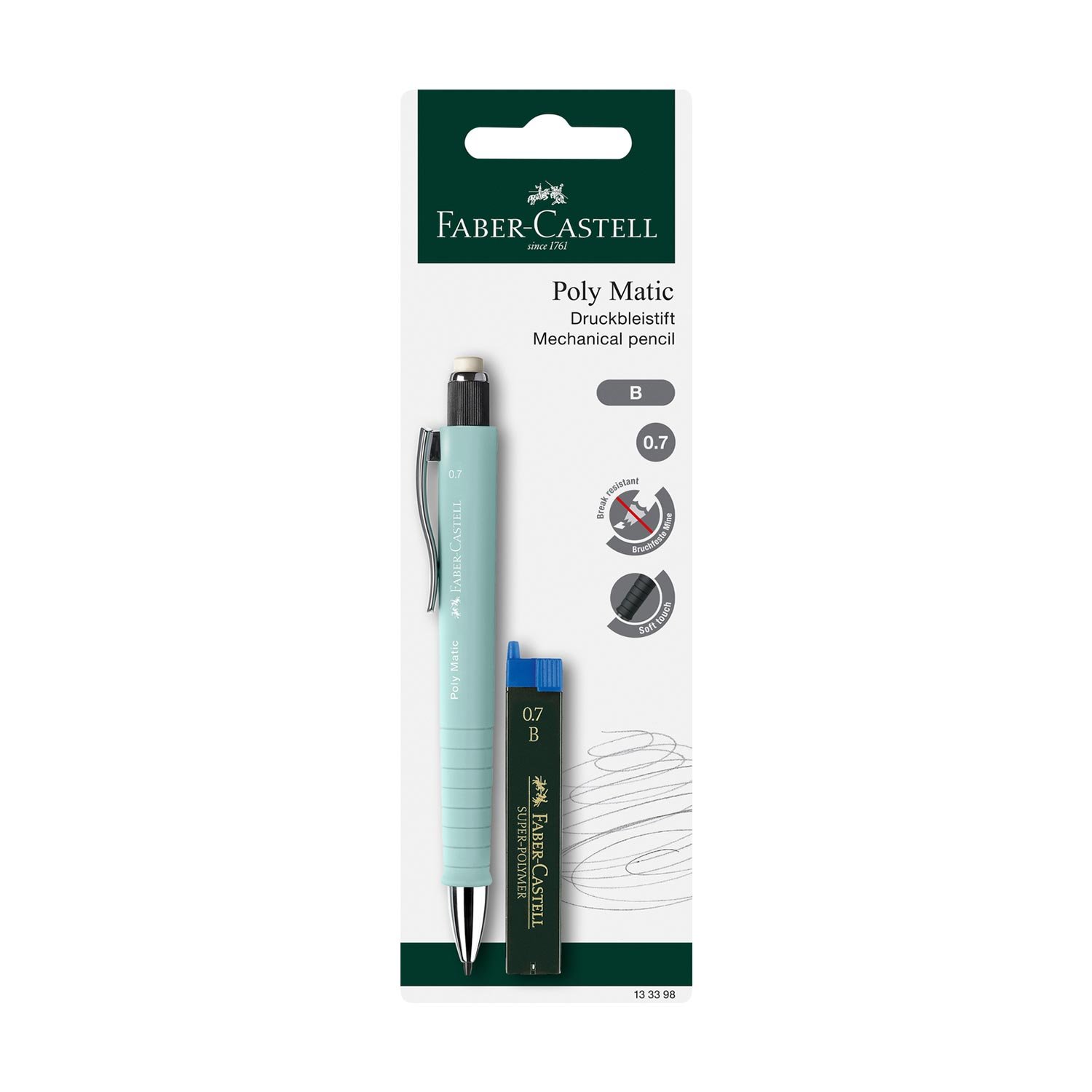 Faber-Castell Автоматичен молив Poly Matic, 0.7 mm, с включени графити, асорти - Image 3