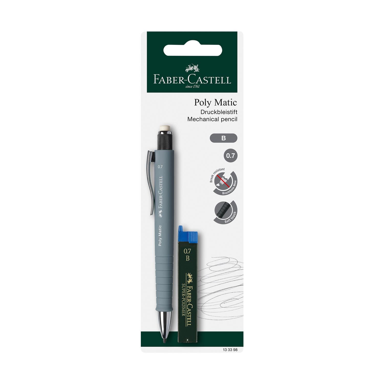Faber-Castell Автоматичен молив Poly Matic, 0.7 mm, с включени графити, асорти - Image 4