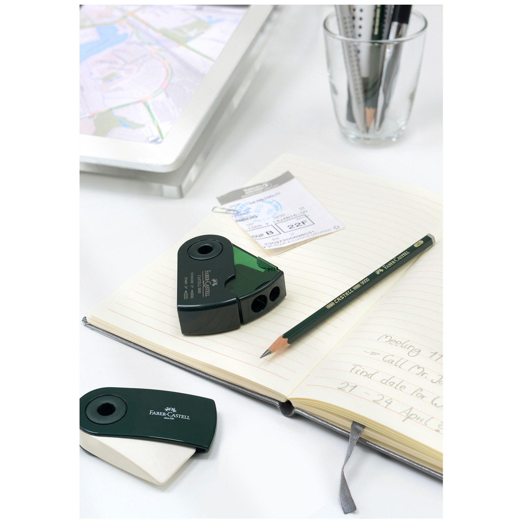 Faber-Castell Острилка 9000, двойна, с ръкав, зелена - Image 3