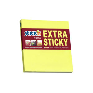 Stick&apos;n Самозалепващи листчета Extra Sticky, 76 x 76 mm, неонови, жълти, 100 листа
