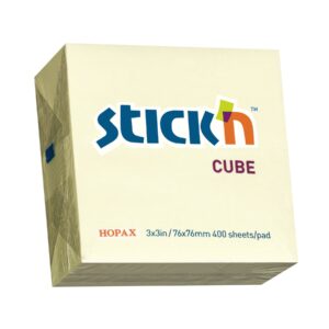 Stick&apos;n Самозалепващи листчета, 76 x 76 mm, пастелни, жълти, 400 листа
