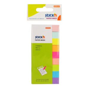 Stick&apos;n Самозалепващи индекси, хартиени, 12 x 50 mm, 9 цвята, 450 броя