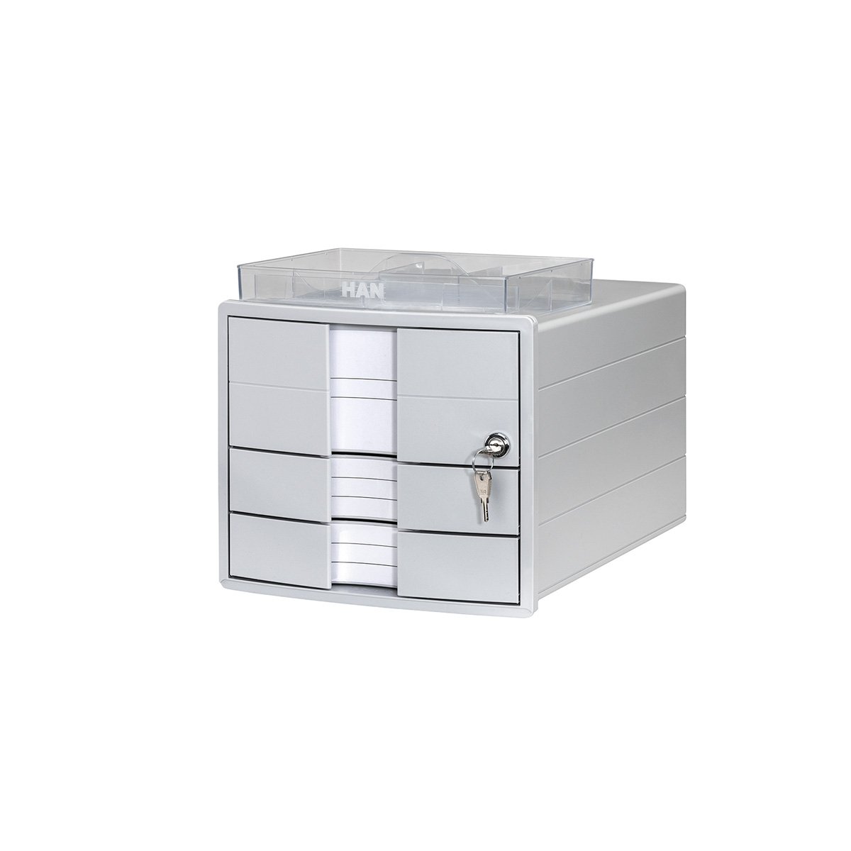 HAN Бокс Impuls, с 3 чекмеджета и заключване, светлосив - Image 3