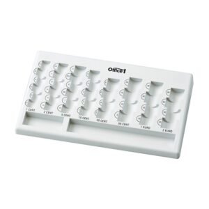 Office 1 Монетник, в евро, пластмасов, сив