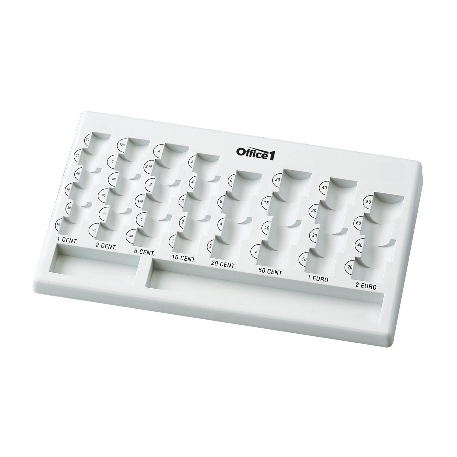 Office 1 Монетник, в евро, пластмасов, сив