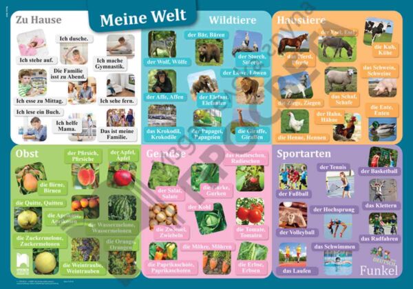 Двустранно табло „Meine Welt“ по немски език за 3. клас