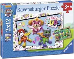 Пъзел Ravensburger от 2 x 12 части - Супер кученца, Пес Патрул