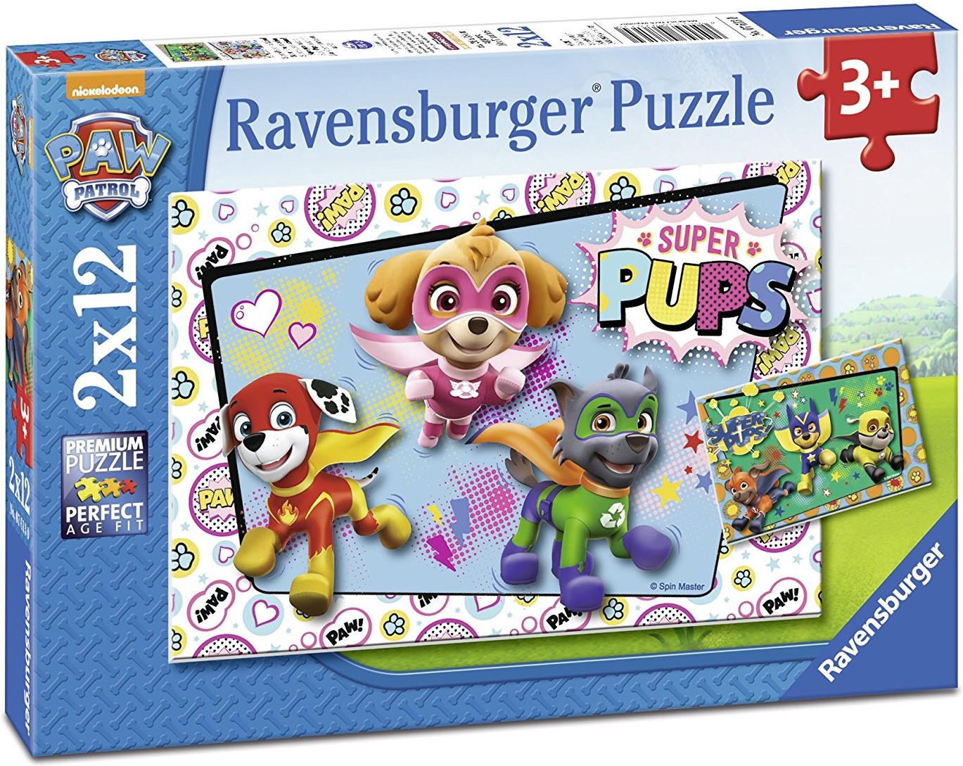 Пъзел Ravensburger от 2 x 12 части - Супер кученца, Пес Патрул