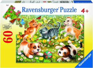 Пъзел Ravensburger от 60 части - Котки и кучета