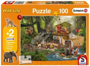 Пъзел Schmidt от 100 части - Център за изследване на крокодили, с 2 фигурки