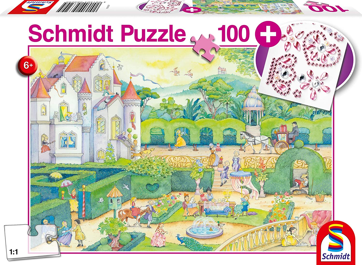 Пъзел Schmidt от 100 части - Животът на една принцеса, със стикери