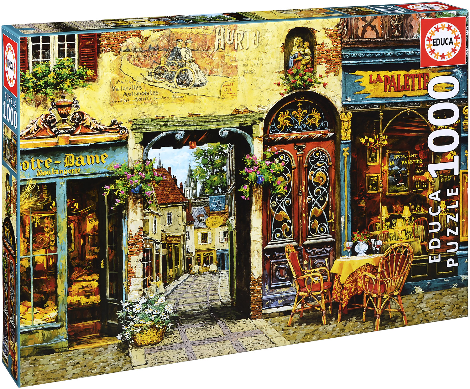 Пъзел Educa от 1000 части - Кафене La Palette, Виктор Швейко