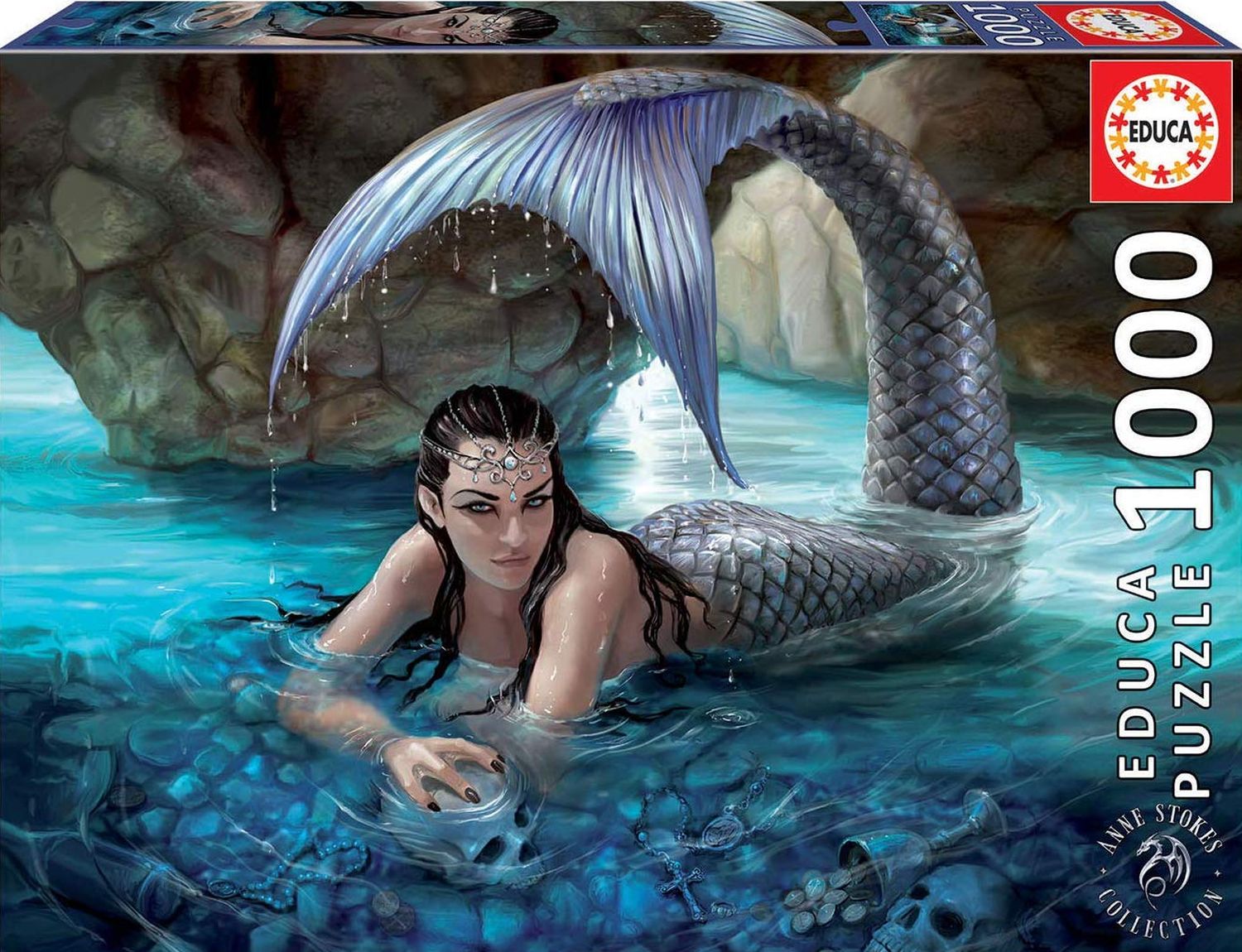 Пъзел Educa от 1000 части - Русалка, Ан Стоукс
