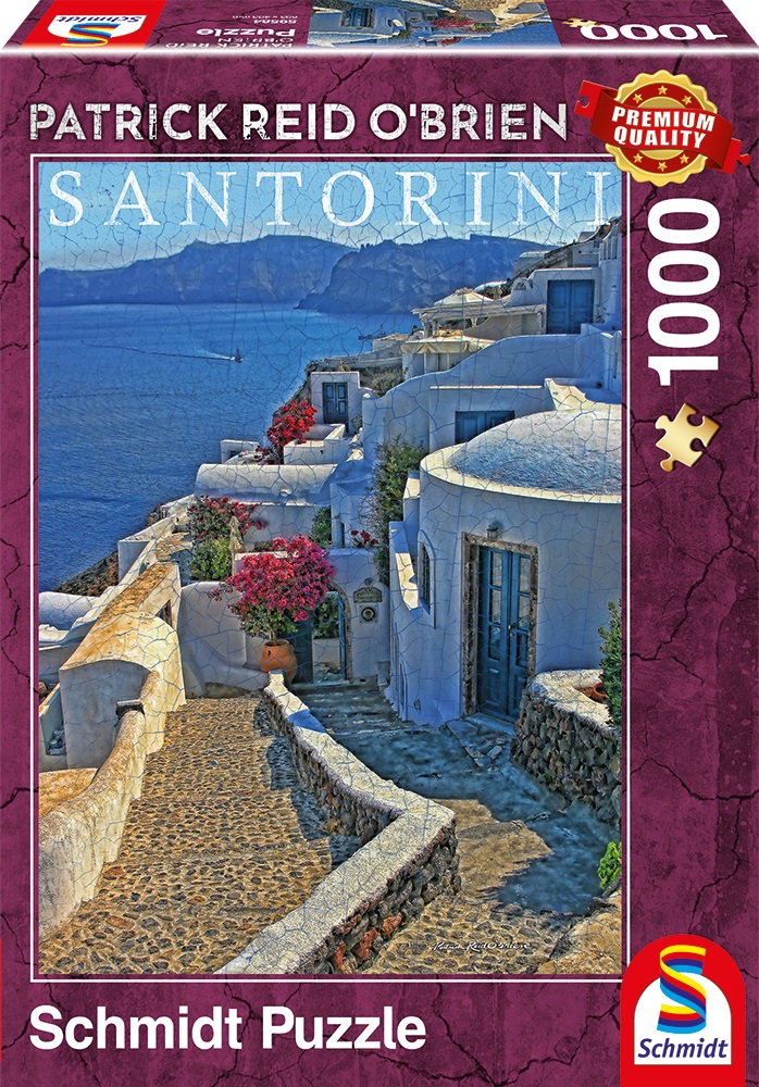 Пъзел Schmidt от 1000 части - Санторини, Патрик Рийд О'Браян