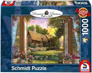 Пъзел Schmidt от 1000 части - Гледка към къщичката, Доминик Дейвисън