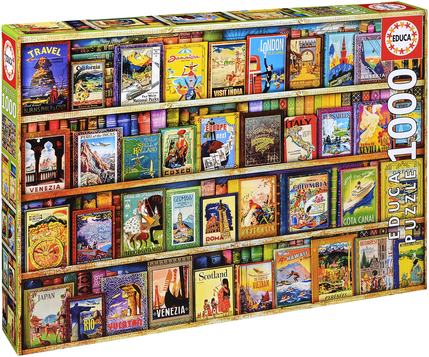 Пъзел Educa от 1000 части - Наръчници за пътешествия