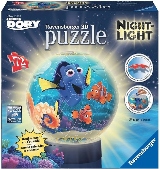 3D Пъзел Ravensburger от 72 части - Търсенето на Дори, светещ