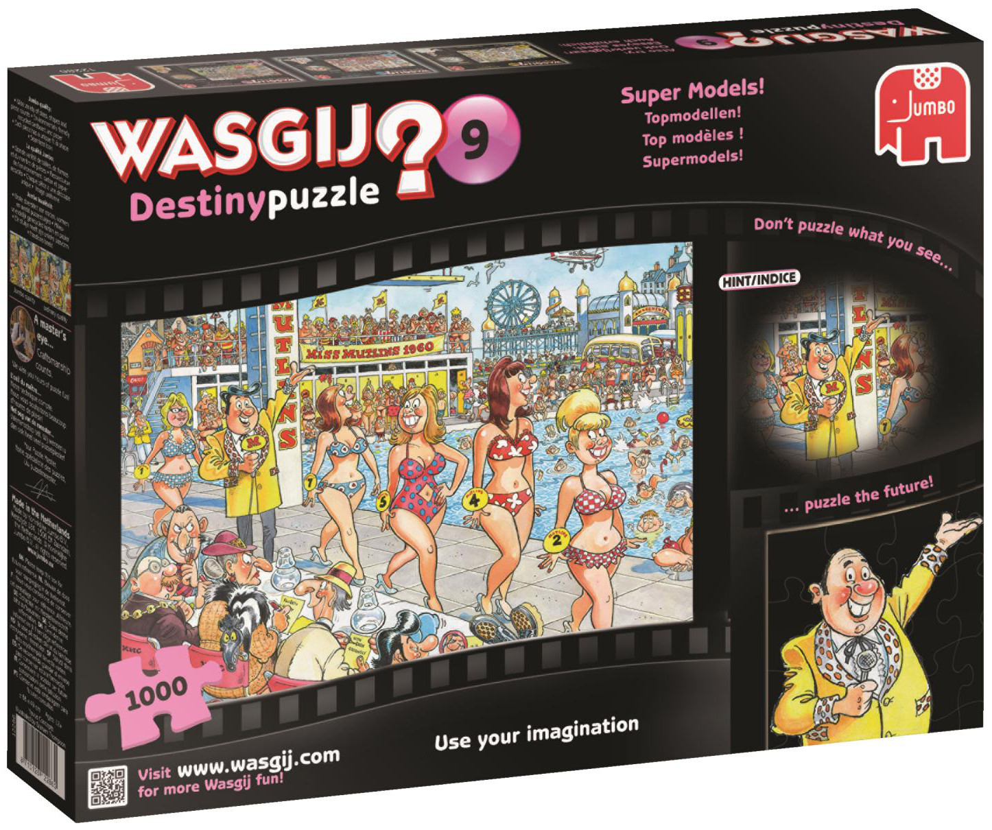 Пъзел-загадка Jumbo от 1000 части - Супер модели