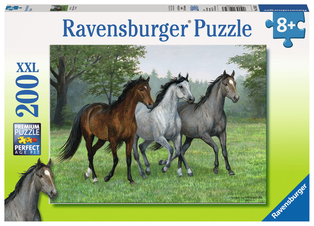 Пъзел Ravensburger от 200 XXL части - Диви коне