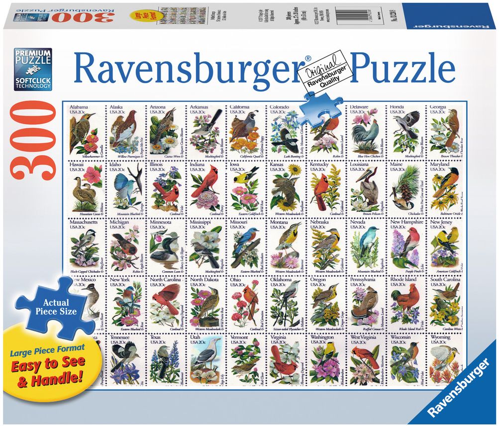 Пъзел Ravensburger от 300 XXL части - Марки с птици