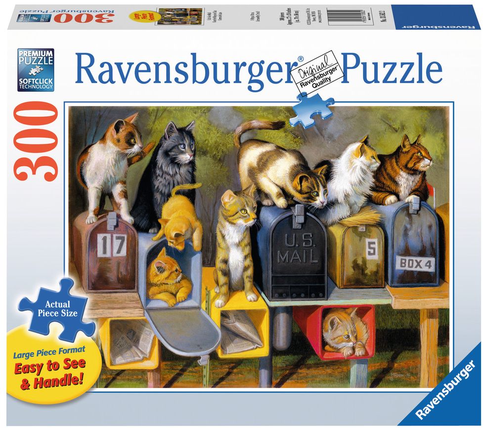 Пъзел Ravensburger от 300 XXL  части - Котки получават писма