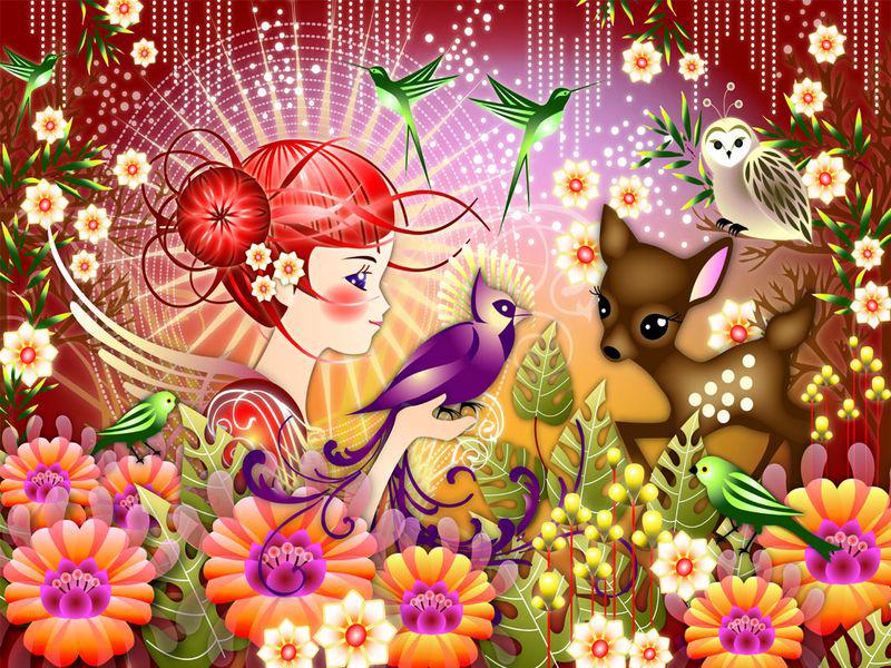 Пъзел Educa от 1000 части - Лилава птичка