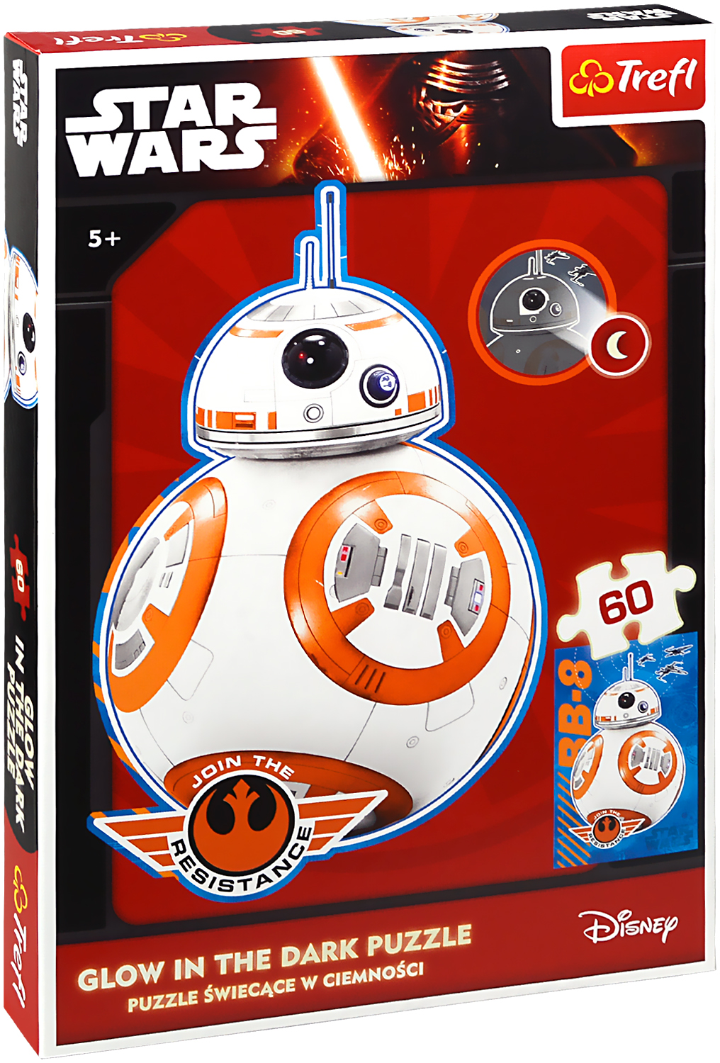 Светещ пъзел Trefl от 60 части - Star Wars BB-8